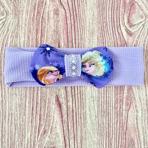 Brand New Handmade Girls Headband with a Beautiful Matching Frozen Bow